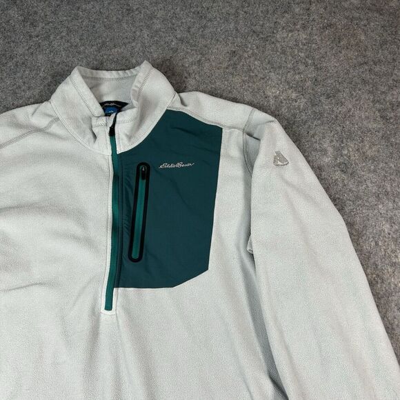 Eddie Bauer First Ascent 1/4 Zip Pullover Mens XL TALL Gray Teal Fleece Outdoor - Picture 2 of 8